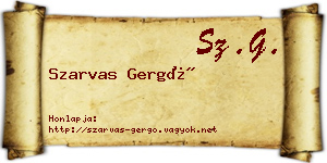 Szarvas Gergő névjegykártya